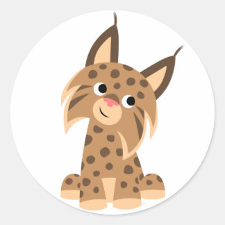 Adesivo Redondo Cartoon Gelado Lynx Sticker