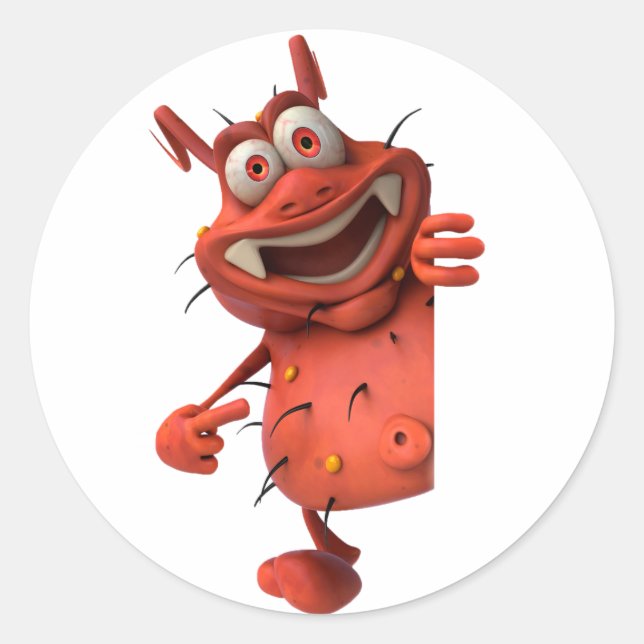 Adesivo Redondo Cartoon Germ Stickers (Frente)