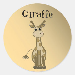 Adesivo Redondo Cartoon Giraffe