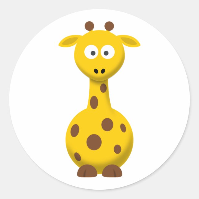Adesivo Redondo Cartoon Giraffe (Frente)