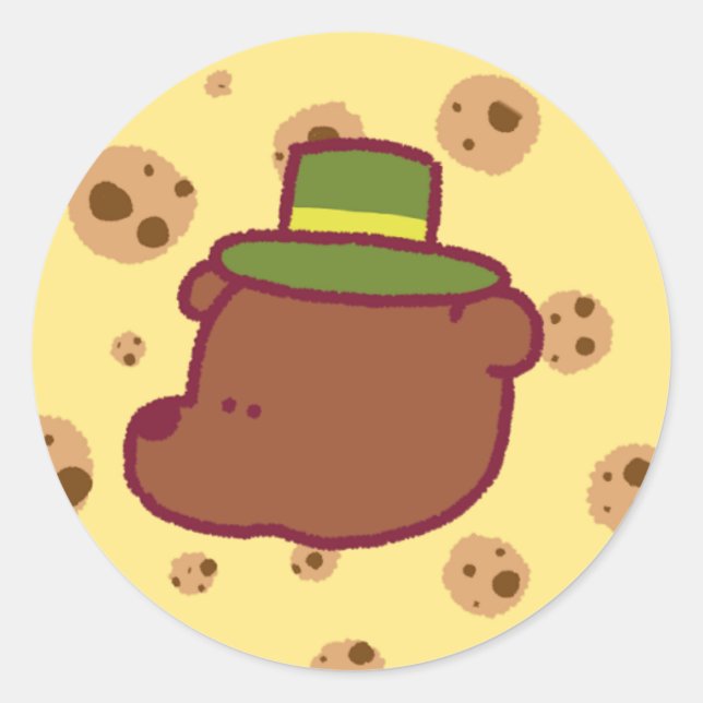 Adesivo Redondo Cartoon Grizzly Sticker (Frente)