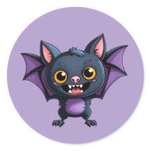 Cartoon Halloween Vampire Bat Stickers
