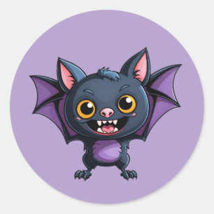 Adesivo Redondo Cartoon Halloween Vampire Bat Stickers
