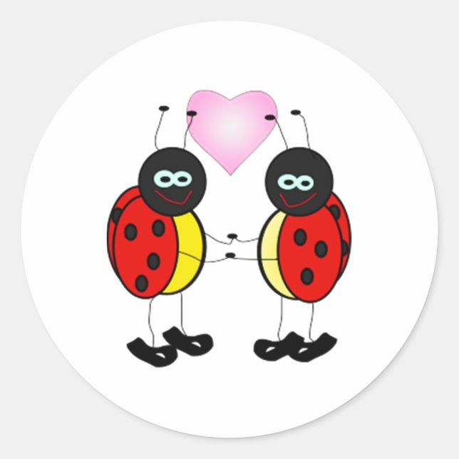 Adesivo Redondo Cartoon Inseto Ladybug (Frente)
