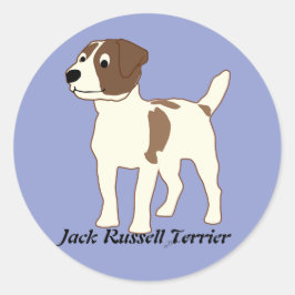 Adesivo Redondo Cartoon Jack Russell Terrier