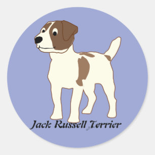 Adesivo Redondo Cartoon Jack Russell Terrier