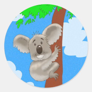 Adesivo Redondo Cartoon Koala