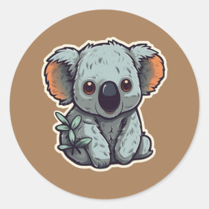 ADESIVO REDONDO CARTOON KOALA BEAR