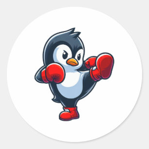 Adesivo Redondo Cartoon legal Pinguin Boxter