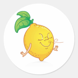 Adesivo Redondo Cartoon Lemon Stickers