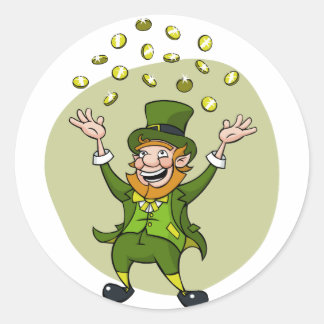 Adesivo Redondo Cartoon Leprechaun