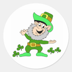 Adesivo Redondo Cartoon Leprechaun Sticker