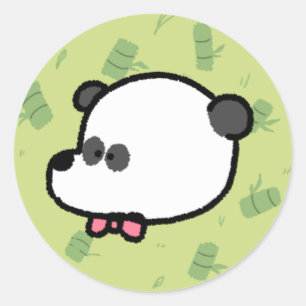 Adesivo Redondo Cartoon Panda Sticker