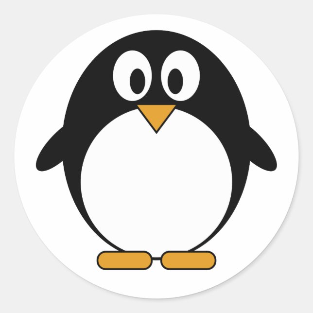 Adesivo Redondo Cartoon Pinguin Kawaii Cute (Frente)