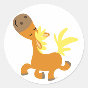 Adesivo Redondo Cartoon Pony Sticker