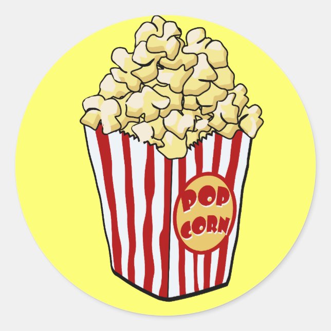Adesivo Redondo Cartoon Popcorn Bag Sticker (Frente)