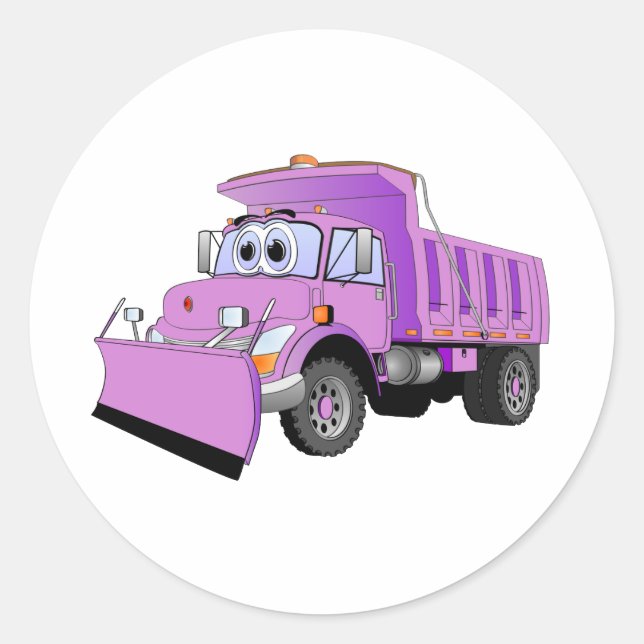 Adesivo Redondo Cartoon Purple Snow Plow (Frente)