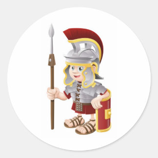Adesivo Redondo Cartoon Roman Soldier