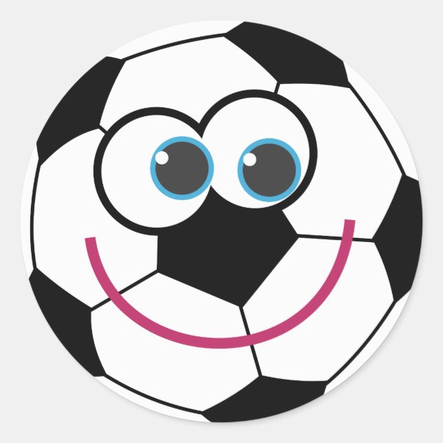 Adesivo Redondo Cartoon Soccer Ball (Frente)