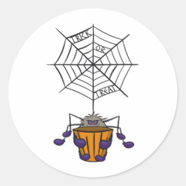 Adesivo Redondo Cartoon Spider pendurado no Balde de retenção da W