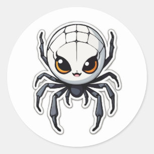 Adesivo Redondo Cartoon Spider Sticker - Um Aracnídeo Amigo
