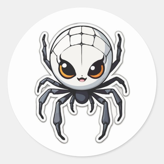 Adesivo Redondo Cartoon Spider Sticker - Um Aracnídeo Amigo (Frente)
