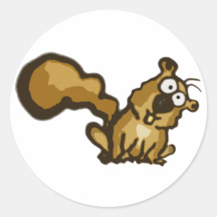 Adesivo Redondo Cartoon Squirrel Stickers