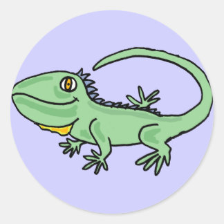 Adesivo Redondo Cartoon Sticker BC-Iguana