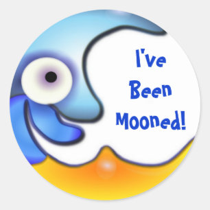 Adesivo Redondo Cartoon Sticker Louco "I've Moony"