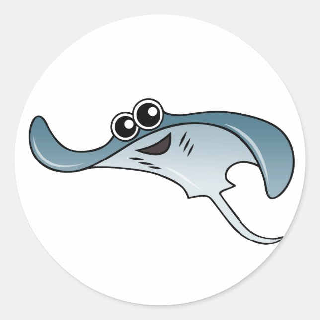 Adesivo Redondo Cartoon Stingray (Frente)