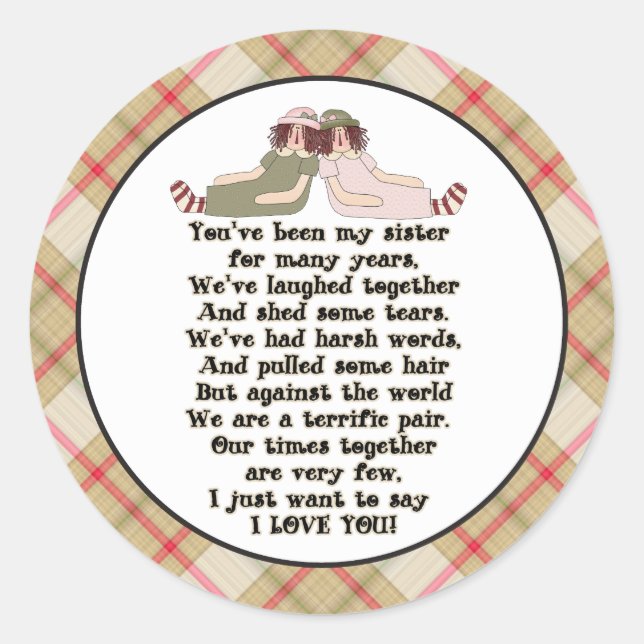 Adesivo Redondo Cartum de desenho da família (Frente)