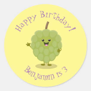 Adesivo Redondo Cartum de maçã-cuada