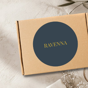 Adesivo Redondo Carvão Dourado Nome Personalizado Presente de Luxo