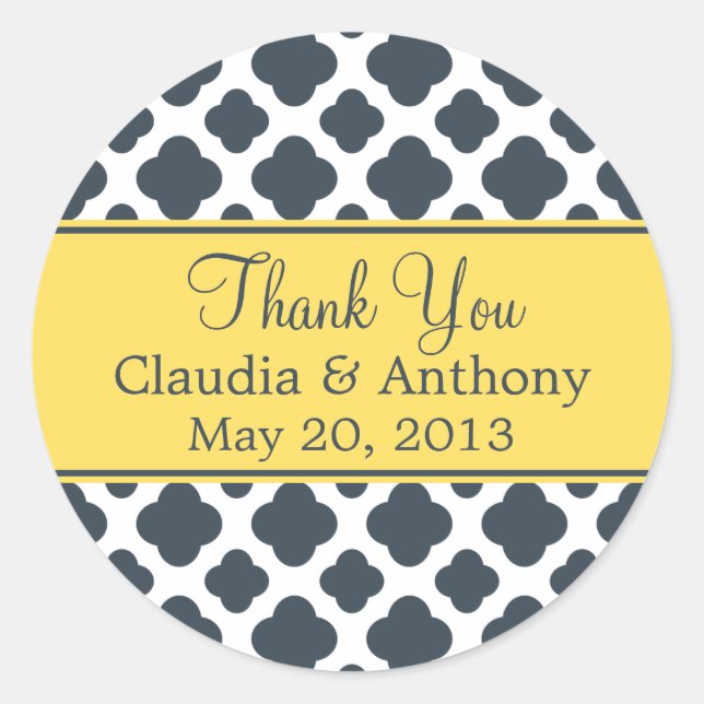 Adesivo Redondo Carvões Monográficos com Padrões de Quatrefoil Ama (Frente)