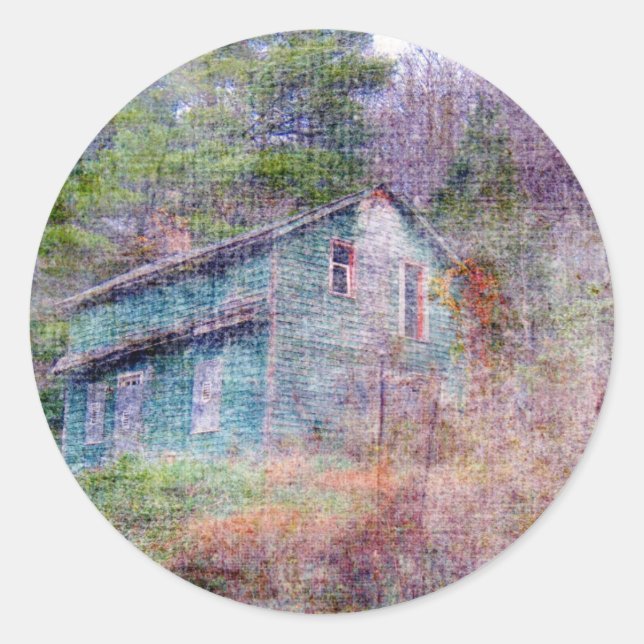 Adesivo Redondo Casa abandonada (Frente)