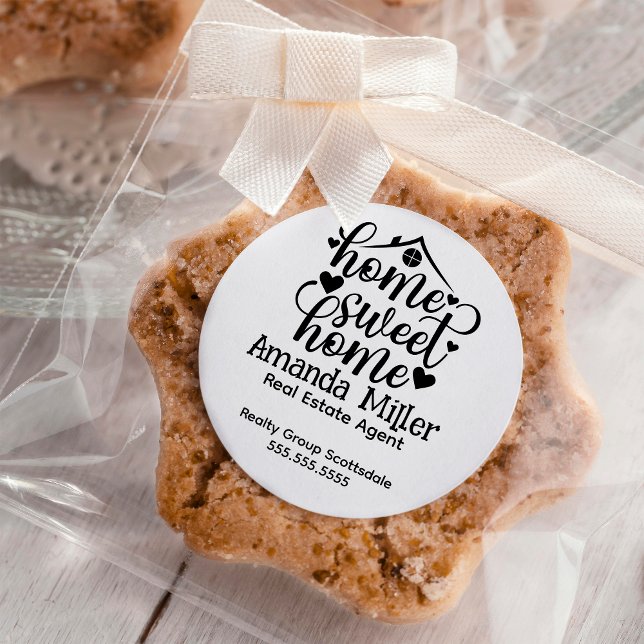 Adesivo Redondo Casa Aberta do Agente Imobiliário Personalizado (Criador carregado)