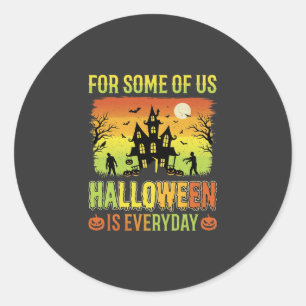 Adesivo Redondo Casa Assombrada de Halloween Para Alguns de Nós