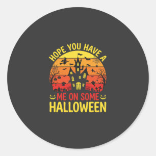 Adesivo Redondo Casa Assombrada Engraçada do Halloween em Algum De