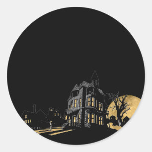 Adesivo Redondo Casa assombrada no Halloween de Hill
