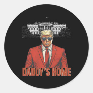 Adesivo Redondo Casa Branca de Daddys Trump 2024