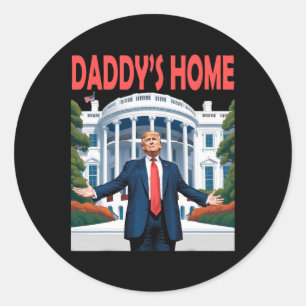 Adesivo Redondo Casa Branca de Trump Daddys