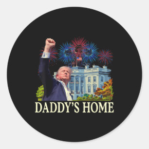 Adesivo Redondo Casa Branca de Trump Daddys 2024 Bem-vindo Sr.
