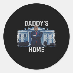 Adesivo Redondo Casa Branca do Funny Trump Pai 2024 1
