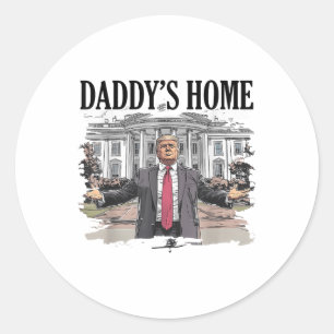 Adesivo Redondo Casa Branca Funny Trump Daddys Casa _1
