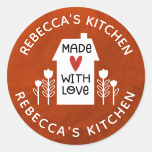 Adesivo Redondo Casa Branca Personalizada Com Amor