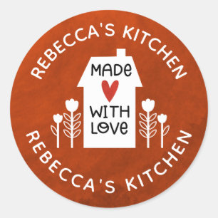 Adesivo Redondo Casa Branca Personalizada Com Amor