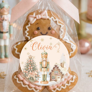Adesivo Redondo Casa de Biscoito de Natal do Soldado Quebra-Nozes