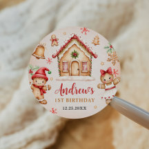 Casa de Biscoito de Natal Vermelha Aniversário de 