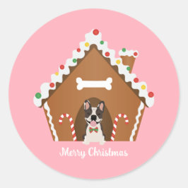 Adesivo Redondo Casa de Cachorro Feliz de Natal