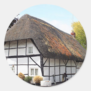 Adesivo Redondo Casa de campo Thatched, Reino Unido 1
